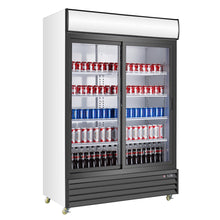Load image into Gallery viewer, Double Door Display Beverage Cooler Merchandiser Refrigerator