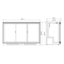Load image into Gallery viewer, 54" Sliding Triple Glass Door Back Bar Drinks Cooler