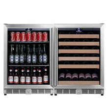 Load image into Gallery viewer, Under Counter Beverage and Wine Cooler Combo KBU50COMBO-BW2
