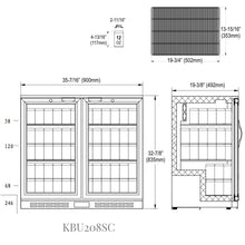 Load image into Gallery viewer, 36&quot; Sliding Double Glass Door Back Bar Beverage Refrigerator
