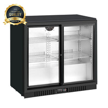 Load image into Gallery viewer, 36&quot; Sliding Double Glass Door Back Bar Beverage Refrigerator
