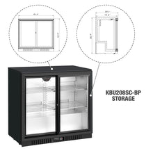 Load image into Gallery viewer, 36&quot; Sliding Double Glass Door Back Bar Beverage Refrigerator
