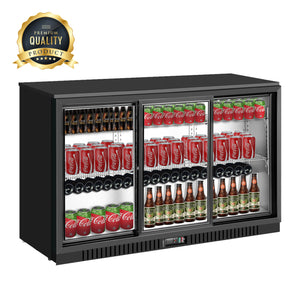 54" Sliding Triple Glass Door Back Bar Drinks Cooler