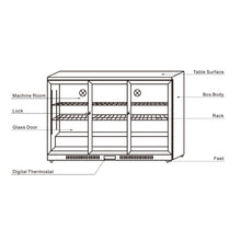 Load image into Gallery viewer, 54&quot; Sliding Triple Glass Door Back Bar Drinks Cooler
