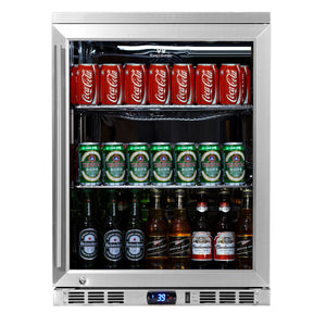 24" Under Counter Beer Cooler Drinks With Heating Glass Door