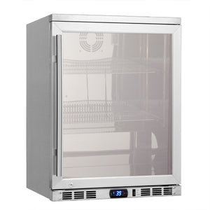 24" Under Counter Beer Cooler Drinks With Heating Glass Door