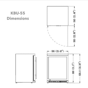 24" Under Counter Beer Cooler Drinks With Heating Glass Door