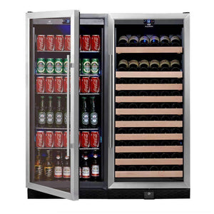 Upright Wine and Beverage Cooler Fridge COMBO KBU100COMBO-BW2